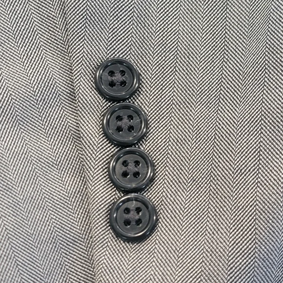 40L Men's Jos. A Bank Blazer Silver Gray Herringbone Silk & Wool Sport Coat - Picture 4 of 10